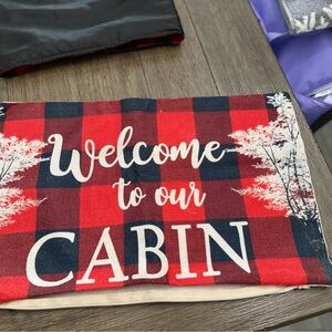 Red and Black Plaid Cabin Pillow Cover